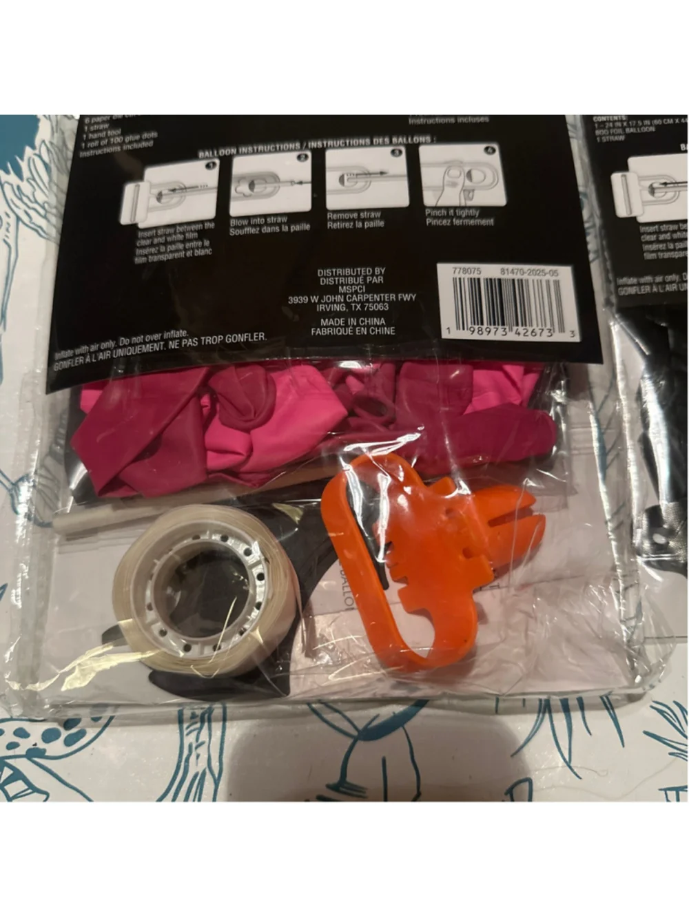 Celebrate it Halloween Boo Balloon Kit One Size Black and Pink